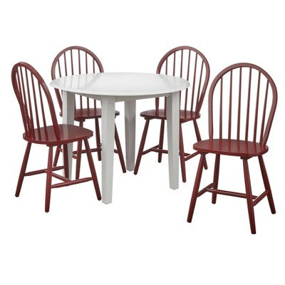5pc Chadwick Drop Leaf Dining Set With 4 Windsor Chairs - Buylateral