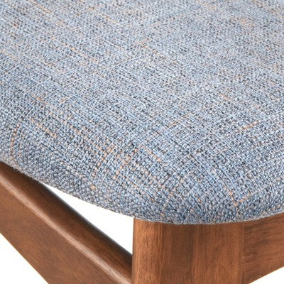 7pc Wave Rectangular Dining Set Walnut/Blue - Buylateral