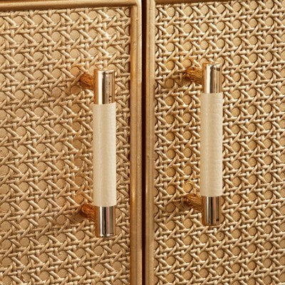 Lati Rattan Door Buffet Antique White/Natural - Buylateral