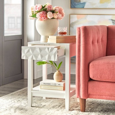 Marquise Modern End Table White - Buylateral