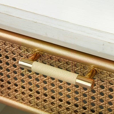 Lati Rattan Drawer End Table White/Natural - Buylateral