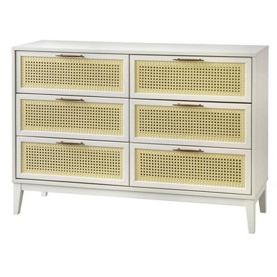 Andros 6 Drawer Dresser With Faux Cane Drawer Fronts - Buylateral