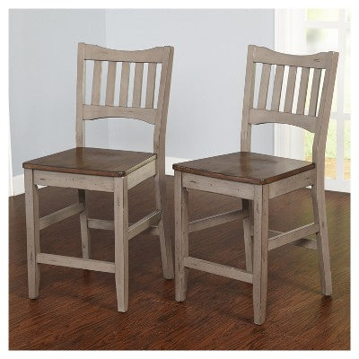  24.6" Simon Counter Height Barstool (Set Of 2) - Gray - Target Marketing Systems