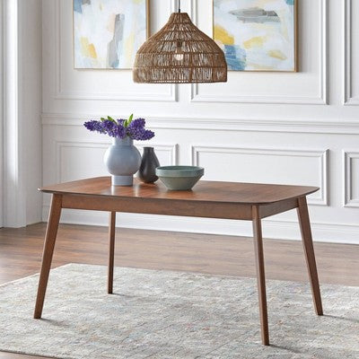  5pc Wave Rectangular Dining Set Walnut/Blue - Buylateral