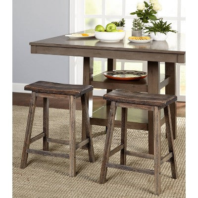  24" Marney Saddle Counter Height Barstool Gray - Buylateral