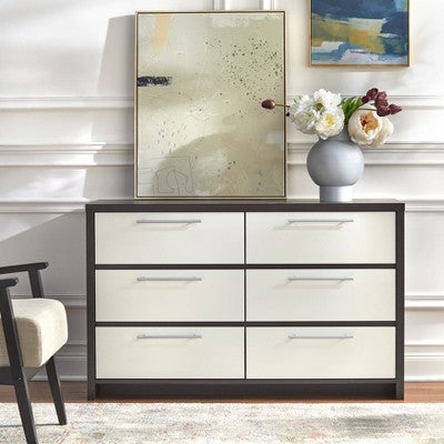  6 Drawer Chest White Espresso - Buylateral