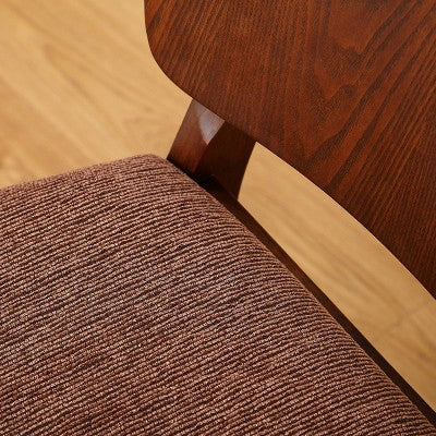  Buylateral Set Of 2 Bernard Curved Panel Back Corduroy Seat Dining Chairs Walnut: Rubberwood Frame, Polyester Upholstery, Spot Clean