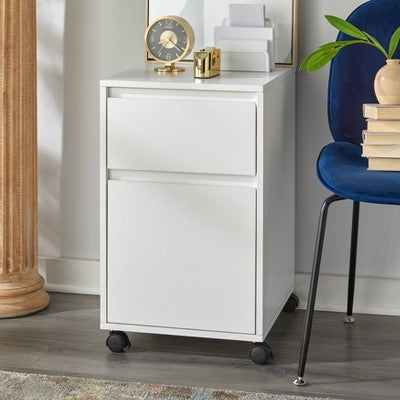  Wenz 2 Drawer Contemporary File Cabinet White - Buylateral