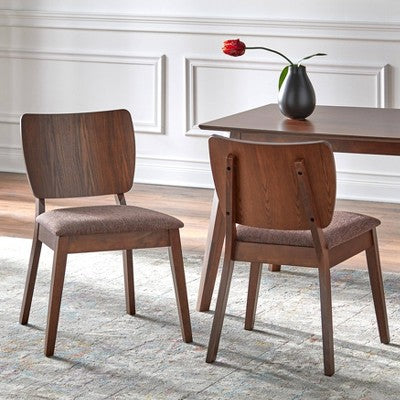  7Pc Bernard Mid-Century Dining Set Walnut - Buylateral