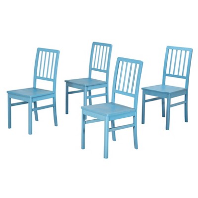  Set Of 4 Camden Wood Slat Back Dining Chairs - Buylateral