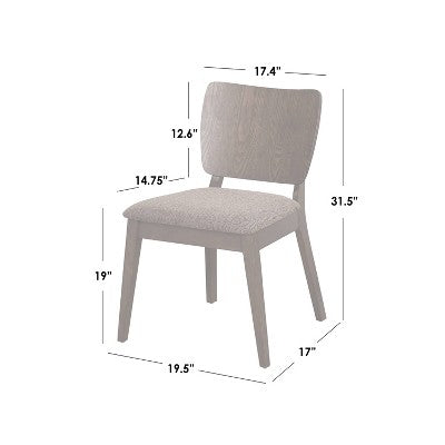  Buylateral Set Of 2 Bernard Curved Panel Back Corduroy Seat Dining Chairs Walnut: Rubberwood Frame, Polyester Upholstery, Spot Clean