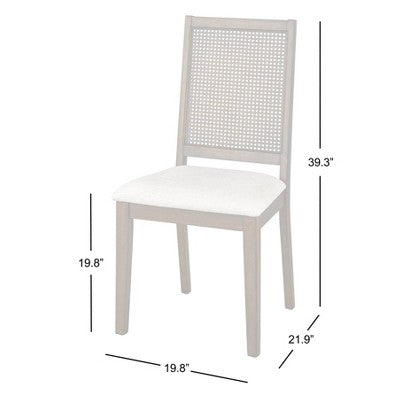  Set Of 2 Westbury Cane Style Back Dining Chairs Walnut/Cream - Buylateral
