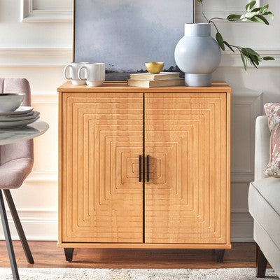  Messina 2 Door Cabinet Natural Pine - Buylateral