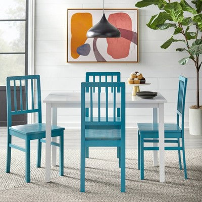  Set Of 4 Camden Wood Slat Back Dining Chairs - Buylateral