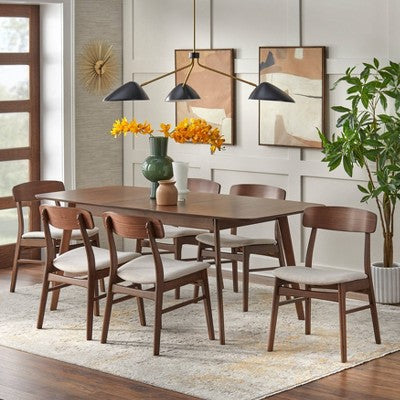  Buylateral Set Of 2 Wave Solid Rubberwood Dining Chairs
