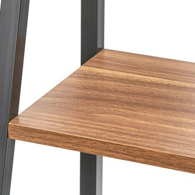  3pc Denton Ladder Desk And Shelf Walnut/Black - Buylateral