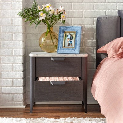  Keely Nightstand Charcoal Gray - Buylateral