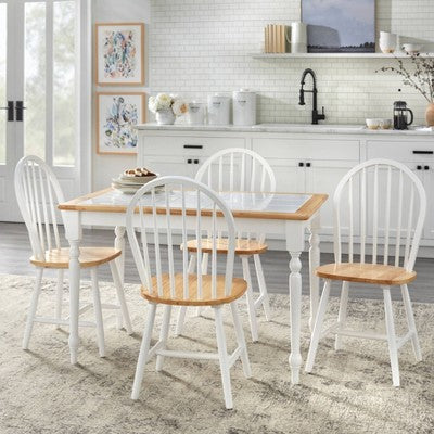  Tara Tile Top Dining Table White/Natural - Buylateral