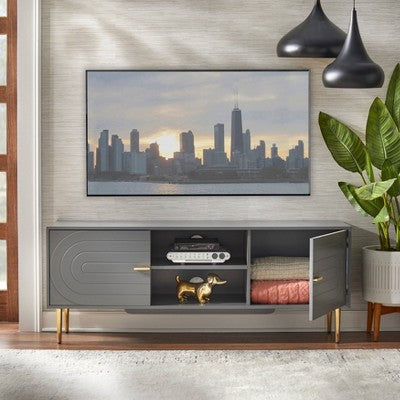  Tabaria TV Stand For TVs Up To 55" Gray - Buylateral