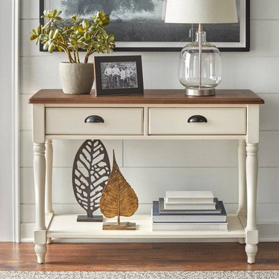  Liza Sofa Table White/Walnut - Buylateral