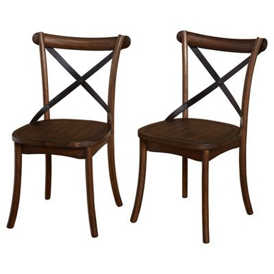  Set Of 2 Constance Cross Back Dining Chairs - Buylateral