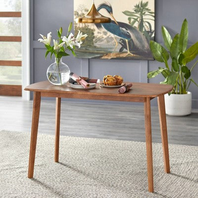  Nettie Mid-Century Modern Rectangular Dining Table Walnut Finish - Buylateral