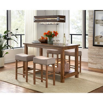  Hathaway Nailhead Counter Height Dining Table Driftwood - Buylateral
