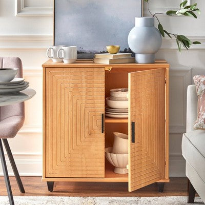  Messina 2 Door Cabinet Natural Pine - Buylateral