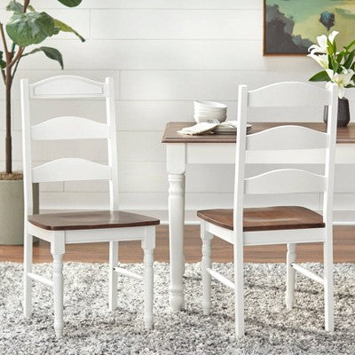  7Pc Skipton Dining Set White/Walnut - Buylateral