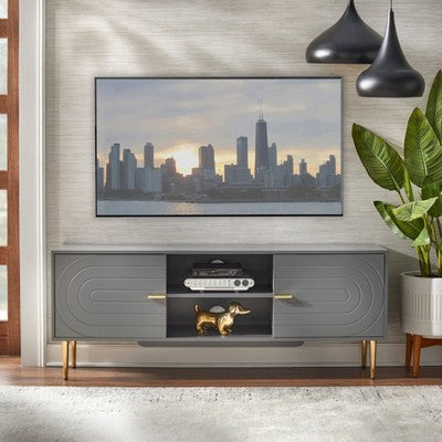  Tabaria TV Stand For TVs Up To 55" Gray - Buylateral
