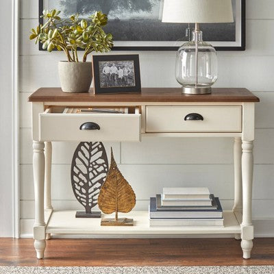  Liza Sofa Table White/Walnut - Buylateral