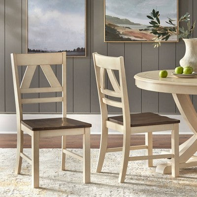  Set Of 2 Vintner Dining Chairs Antique White - Buylateral