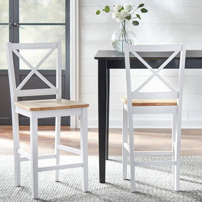  Set Of 2 30" Virginia Cross Back Chairs - Buylateral
