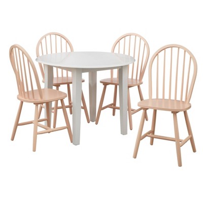  5pc Chadwick Drop Leaf Dining Set With 4 Windsor Chairs - Buylateral