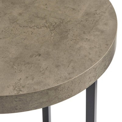  Era Round Contemporary End Table Gray/Black  - Buylateral