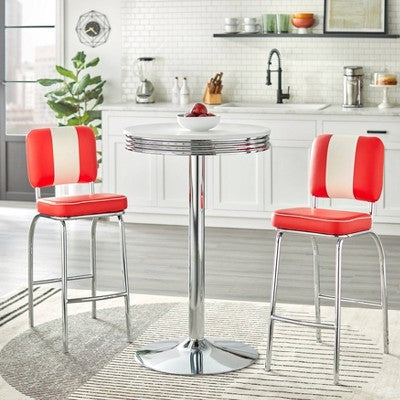  3pc Raleigh Retro Bar Height Pub Dining Set - Buylateral