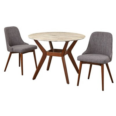  3pc Saville Dining Set Gray - Buylateral