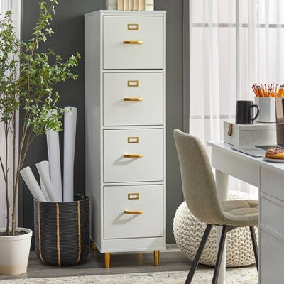 Dixie 4 Drawer Filing Cabinet White - Buylateral