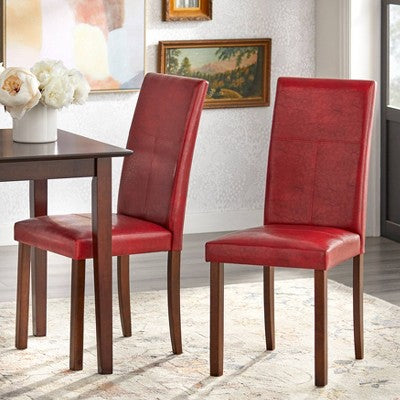  3pc Newark Parson Dining Set Walnut/Red - Buylateral
