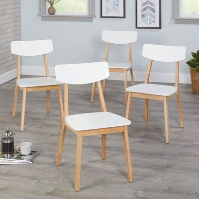  5pc Perla Dining Set White/Natural - Buylateral