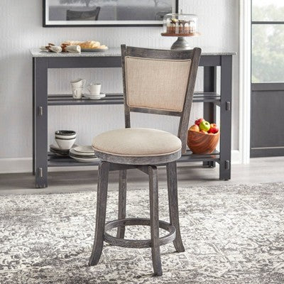  French Country Swivel Counter Height Barstool - Buylateral
