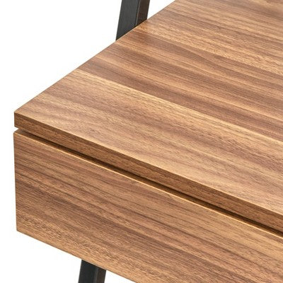  3pc Denton Ladder Desk And Shelf Walnut/Black - Buylateral