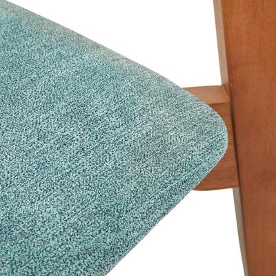  Set Of 2 Nettie Mid-Century Modern Upholstered Dining Chairs Walnut/Teal - Buylateral