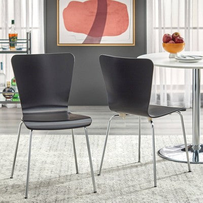  5pc Itza Round Glass Top And Chrome Base Dining Set - Buylateral