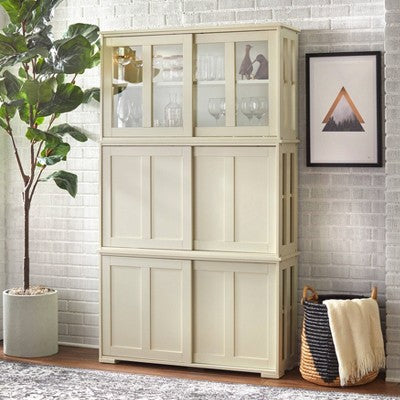  Pacific Stackable Cabinet With Sliding Glass Doors Mint Green - Buylateral