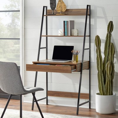  Denton Ladder Desk Walnut/Black - Buylateral