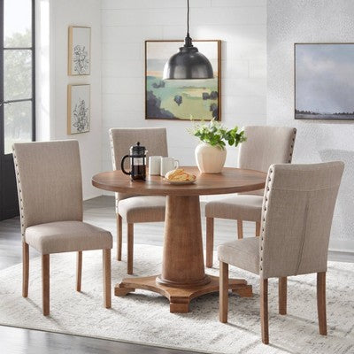  5Pc Atwood Round Dining Set Driftwood - Buylateral