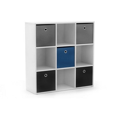  7.5" Utility Bookcase With 5 Fabric Bins - Buylateral