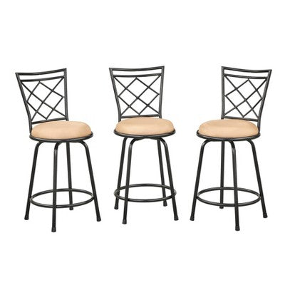  Set Of 3 Avery Adjustable Metal Barstool - Buylateral