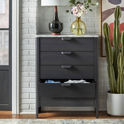  Keely 5 Drawer Chest Charcoal Gray - Buylateral